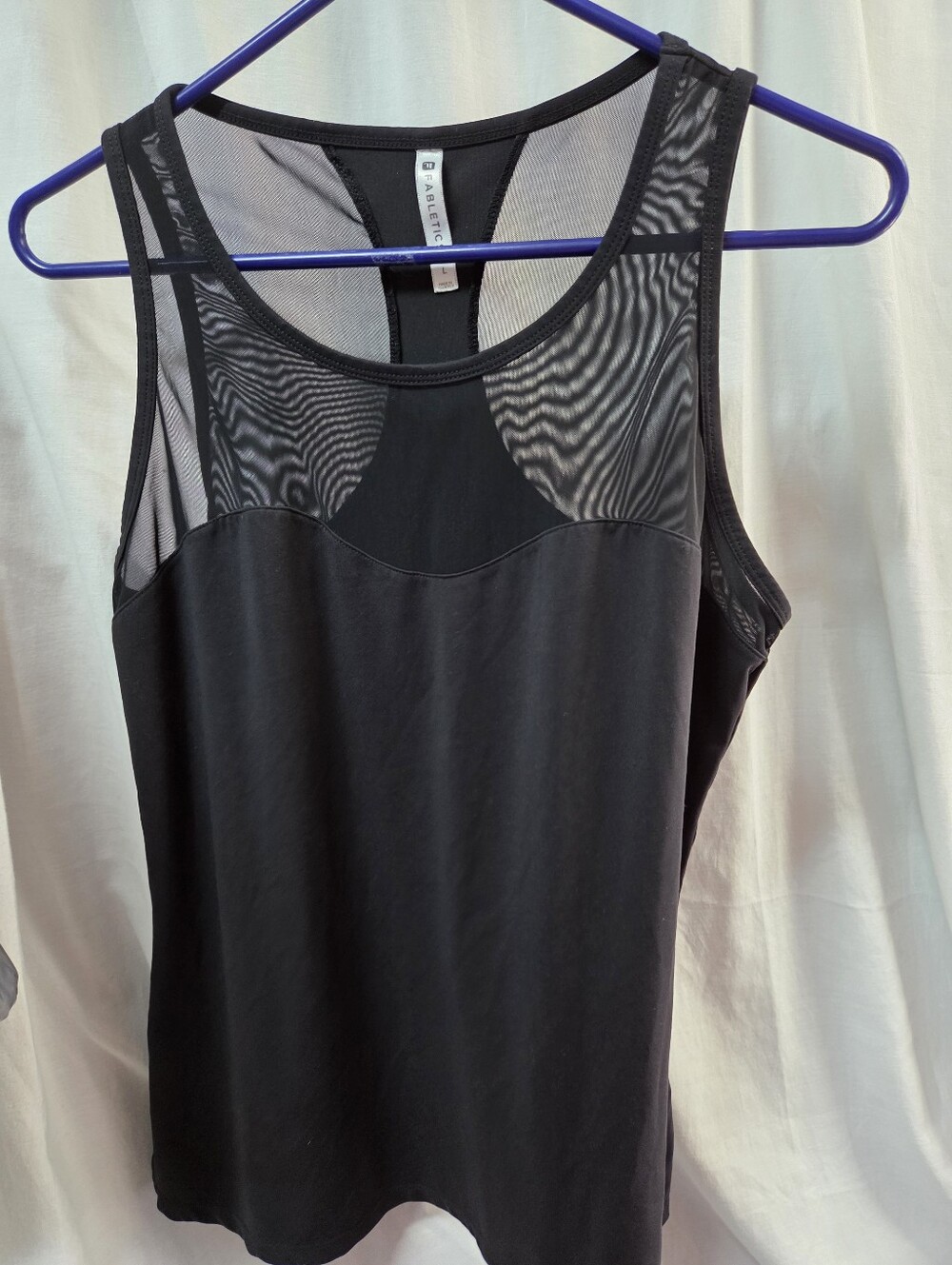 Fabletics Mesh-Panel Black Tank Top